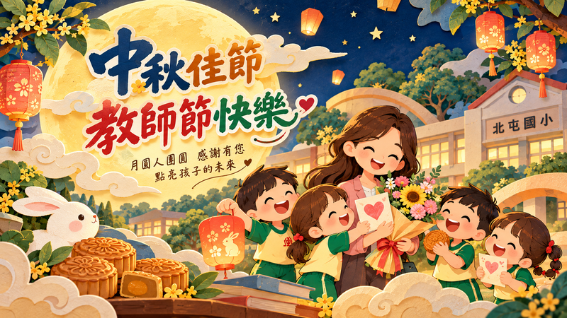 北屯國小祝福中秋節快樂教師節快樂